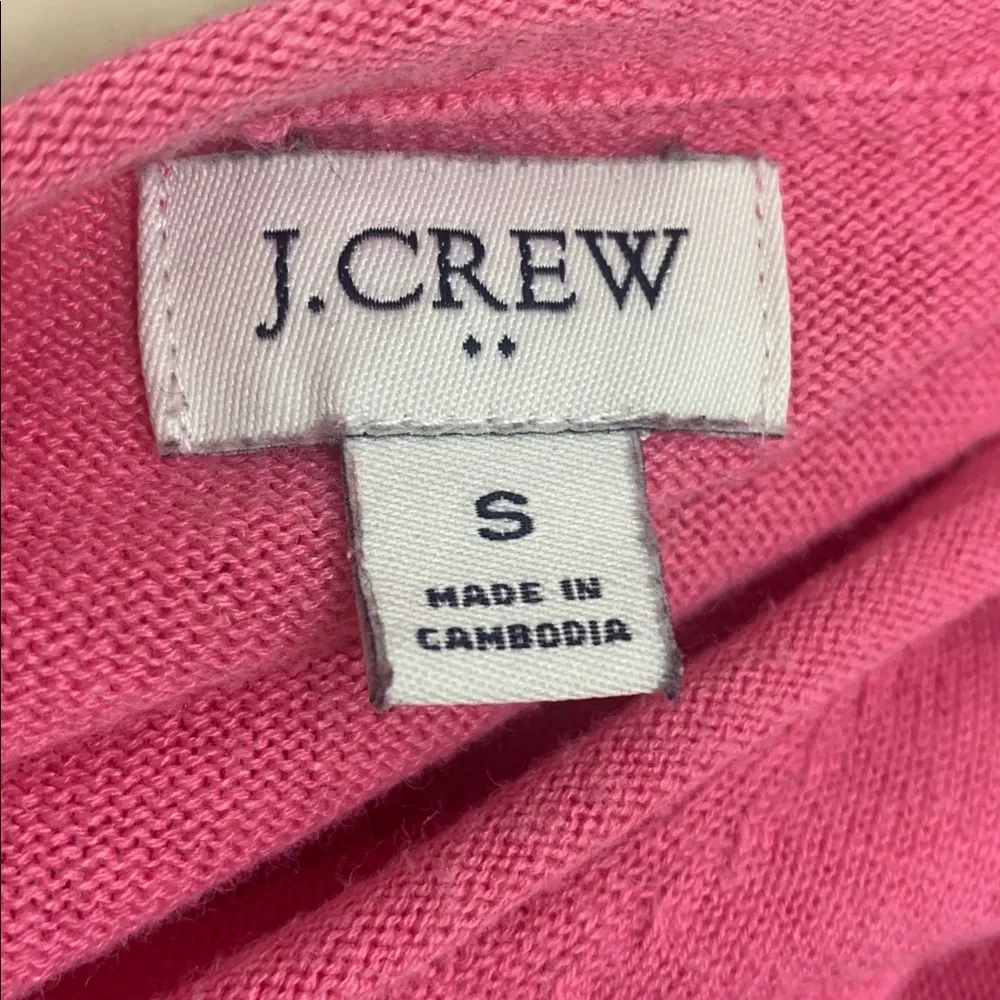 J.Crew Pink V-Neck Sweater Lightweight Luxury Linen Blend